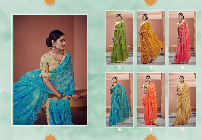 Kathika By Ynf Georgette Party Wear Sarees Catalog
